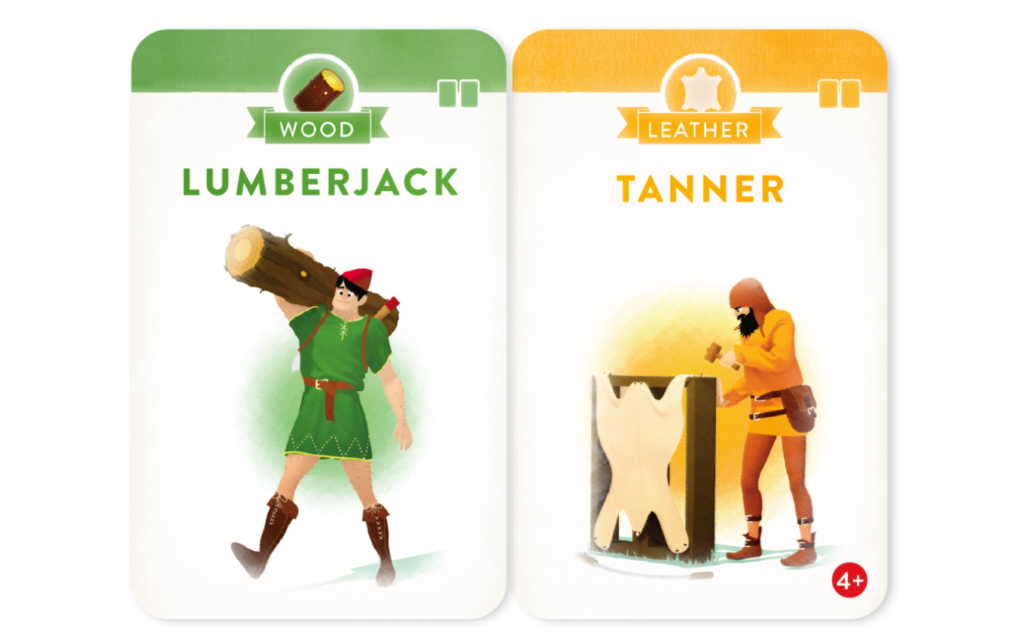 「ヴィレジャーズ」のカード(LumberjackとTanner)