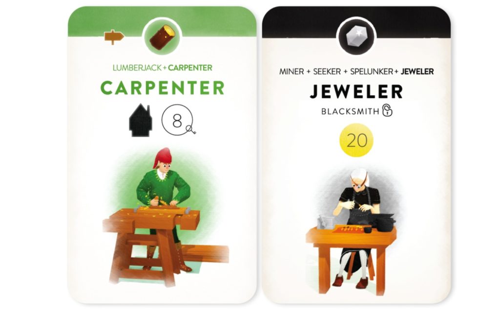 「ヴィレジャーズ」のカード(CarpenterとJeweler)